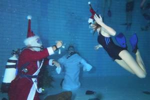 Weihnachtstauchen 2018 - Aufgabe beim Weihnachtsmann
